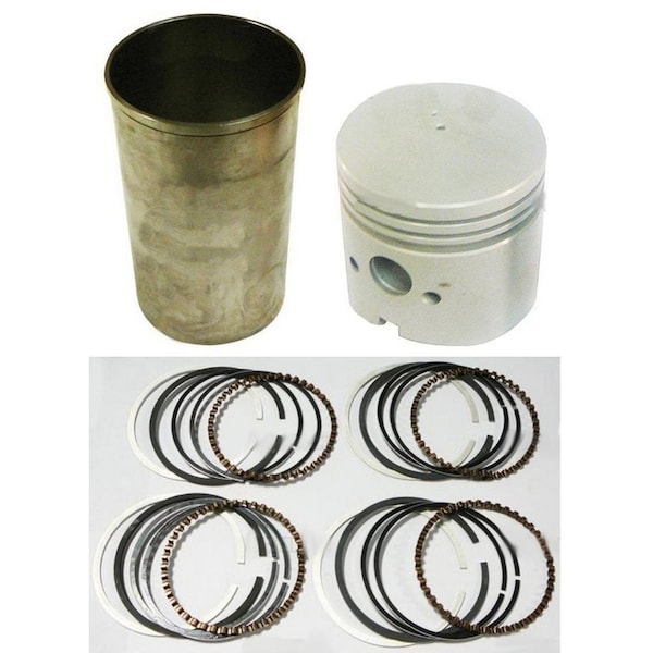 Aftermarket FPN6055A 4 Pistons Rings Liner Kit 4 Bore Fits Ford Tractor 800 801 900 901 400 ENO20-0017 - main
